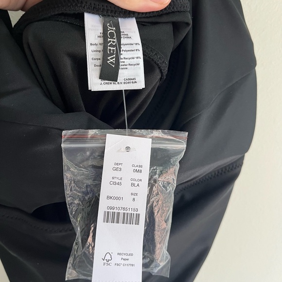 NWT! JCREW Gemma Ruched Bandeau Cutout One-piece Swimsuit Size 8 - Picture 3 of 6